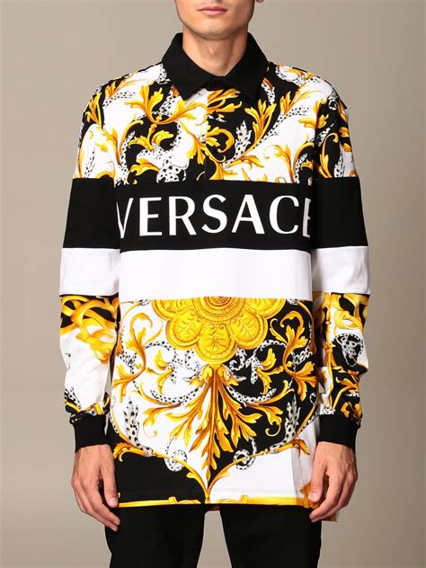 mens versace polo top|Versace long sleeve.